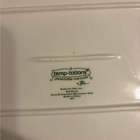 Temp-Tations Green and Cream Floral Serving Tray - Picture 4 of 5